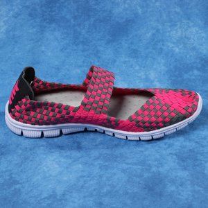 New Elastic Woven Walking Shoes Mary Jane Flats Slip on Sneakers- sz 10
